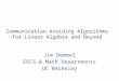 Communication-Avoiding  Algorithms for Linear Algebra and Beyond
