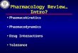 Pharmacology Review…Intro?