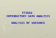 F73DA2  INTRODUCTORY DATA ANALYSIS ANALYSIS OF VARIANCE