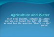Agriculture and Water