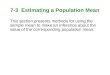7-3  Estimating a Population Mean