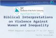 Biblical Interpretations on Violence Against Women and Inequality
