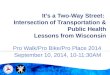 It’s a Two-Way Street:  Intersection of Transportation & Public Health Lessons from Wisconsin