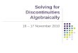 Solving for Discontinuities Algebraically