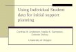 Using Individual Student data for initial support planning