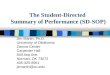 The Student-Directed  Summary of Performance (SD-SOP)