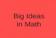 Big Ideas in Math