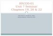 HN330-01 Unit 7 Seminar Chapters 19, 20 & 22