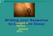 Writing your Response to Literature Essay
