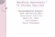 Reading Awareness â€œA Childs Day Outâ€‌