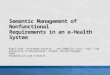 Semantic Management of Nonfunctional Requirements in an e-Health System