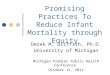 Promising Practices To Reduce Infant Mortality through Equity