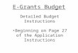 E-Grants Budget