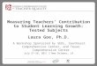 Measuring Teachers’ Contribution to Student Learning Growth: Tested Subjects
