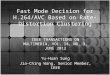 Fast Mode Decision for H.264/AVC Based on Rate-Distortion Clustering