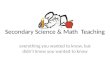 Secondary Science & Math  Teaching