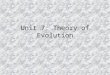 Unit 7: Theory of Evolution