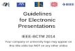 Guidelines for Electronic Presentations