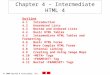 Chapter 4 – Intermediate HTML 4