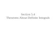 Section 5.4 Theorems About Definite Integrals