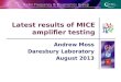 Latest results of MICE amplifier testing