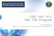 COR Tool Kit DOE COR Program