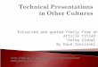 Technical Presentations in Other Cultures