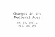 Changes in the Medieval Ages