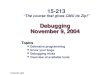 Debugging November 9, 2004