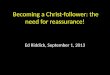 Becoming a Christ-follower: the need for reassurance!
