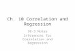 Ch. 10 Correlation and Regression