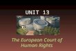 UNIT 13 The European Court of  Human Rights