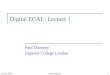Digital ECAL: Lecture 1