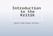 Introduction to the  Kritik