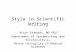 Style in Scientific Writing