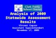 Analysis of 2009 Statewide Assessment Results