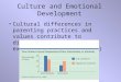 Culture and Emotional Development