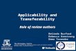 Applicability and Transferability Role of review authors
