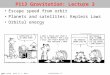 P113 Gravitation: Lecture 3
