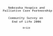 Nebraska Hospice and Palliative Care Partnership  Community Survey on  End of Life 2006 N=324