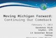 Moving Michigan Forward: Continuing Our Comeback