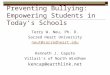 Preventing Bullying: Empowering Students in Today’s Schools