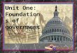 Unit One: Foundations of government