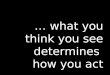 … what you think you see determines  how you act