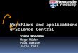 Workflows and applications in e-Science Central