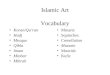 Islamic Art Vocabulary