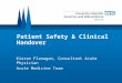Patient Safety & Clinical Handover