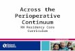Across the Perioperative Continuum