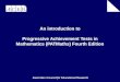 An introduction to Progressive Achievement Tests in Mathematics (PATMaths) Fourth Edition