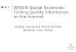 WISER Social Sciences:  Finding Quality Information on the Internet